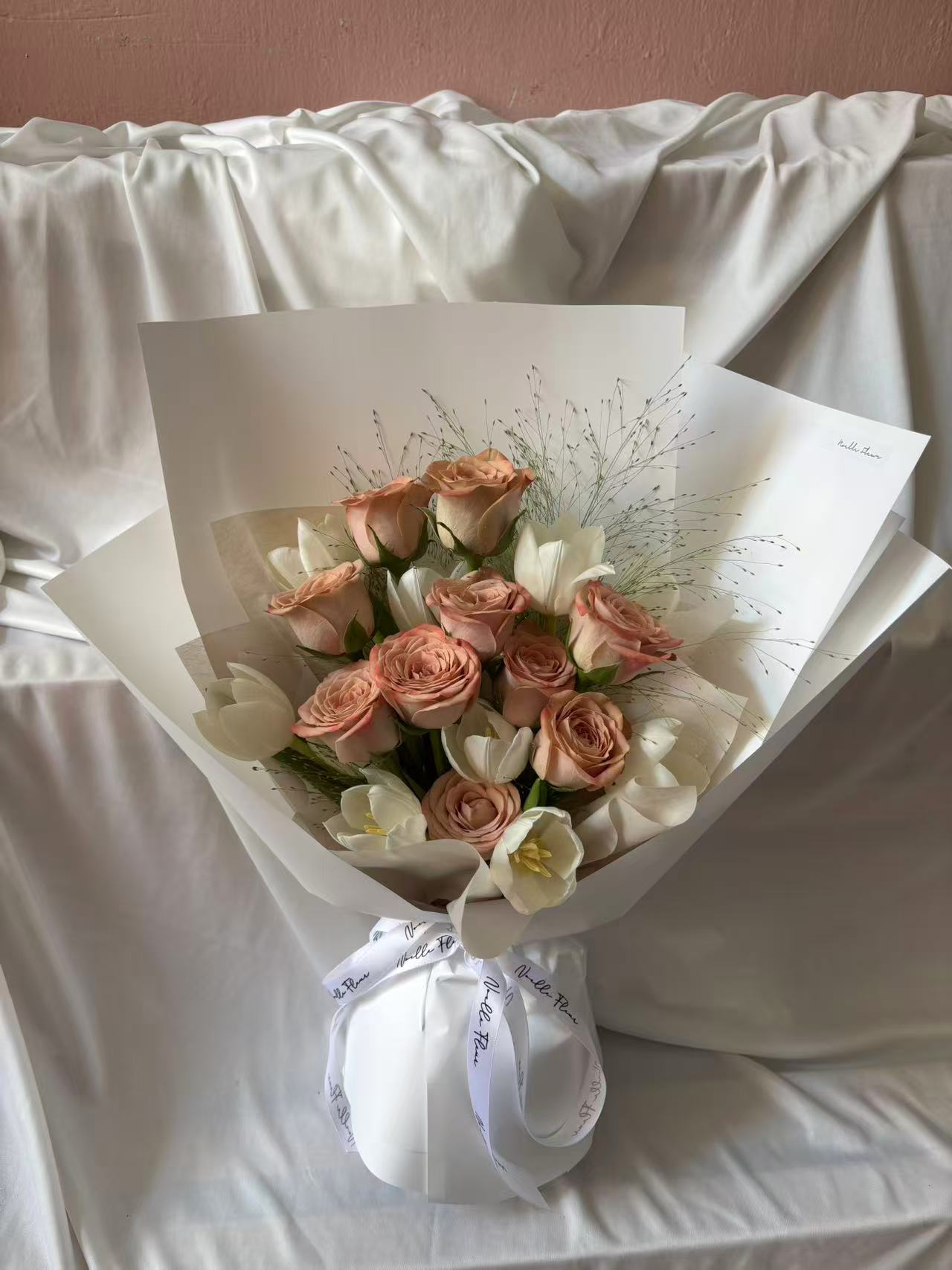 Classic white rose arrangement
